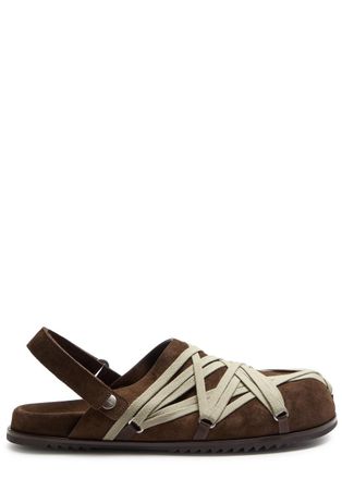 Rick Owens Mega Lace Suede Mules - Brown - 45 (IT45 / UK11)