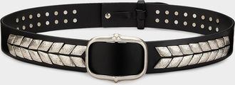 Isabel Marant Belja Metal-Embellished Leather Belt