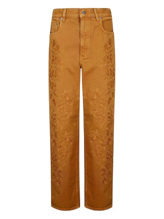 Golden Goose Kim floral-embroidered trousers - Brown