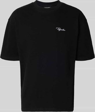 Pegador Oversized T-Shirt mit Logo-Stitching Modell Signar in Black, Gr&ouml;&szlig;e XXL