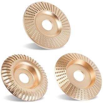 OEM Juego Mejorado De 3 Discos Para Tallado De Madera Para Amoladoras Angulares De 4 O 4 1/2 Pulgadas Con Eje De 5/8 De Pulgada, Disco De Amolar Con Forma