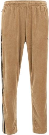 adidas three-stripe logo chenille trousers - Neutrals