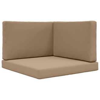 vidaXL Coj&iacute;n Para Sof&aacute; De Exterior 3 Pcs Taup&eacute; Poli&eacute;ster Vidaxl