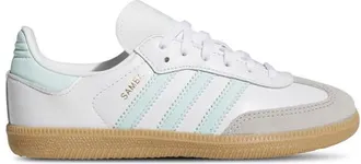 adidas Boys adidas Originals Samba - Preschool Shoes White/Semi Flash Aqua/Gum Size 10.5