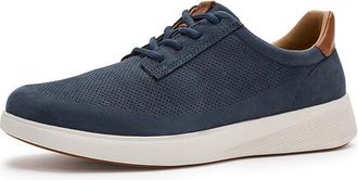 Johnston & Murphy Ackerson Perfed Plain Toe Mens Shoes Navy Nubuck : 10.5 M (D), Leather