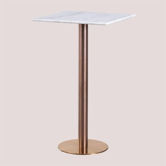 Sklum Mesa Alta De Bar Cuadrada En M&aacute;rmol (60x60 Cm) Cosmopolitan Sklum Oro Rosa
