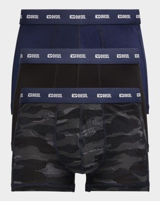 Diesel Men & apos;s Damien Logo Waistband 3-Pack Boxer Briefs
