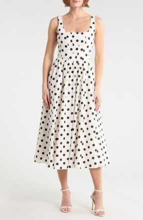 Wayf Corset Midi Dress in Ivory Polka Dot at Nordstrom Rack, Size X-Large