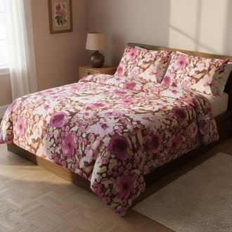 KASANOVA Parure copripiumino matrimoniale cotone floreale