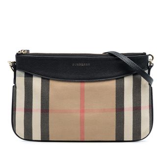 Burberry Tweedehands Huis Controle Canvas Peyton Schoudertas