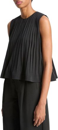 Vince Pleated A-Line Crewneck Top