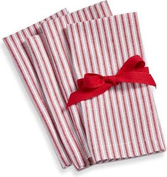 Tag Red Ticking Stripe Cotton Napkins Set of 4 Machine Washable at Nordstrom