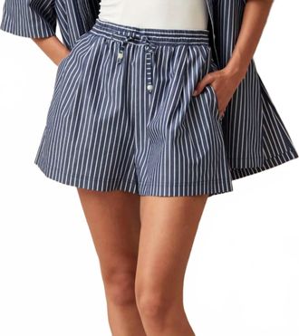 Alohas Esme Cotton Shorts In Blue And White Stripes