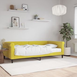 vidaXL Sof&aacute; Cama Con Colch&oacute;n Terciopelo Amarillo 100x200 Cm Vidaxl