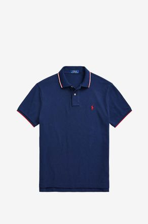 Polo Ralph Lauren Kurzarm-Polohemd mit Kontrast-Streifen Custom Slim Pony