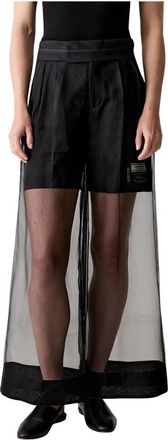 Undercover Wijde broek - Dames - Wijde Broeken - Zwart - S - Wol - Broeken