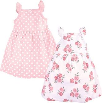 Hudson Baby 2Pk Sleeveless Dress in Soft Pink Roses at Nordstrom, Size 12-18M