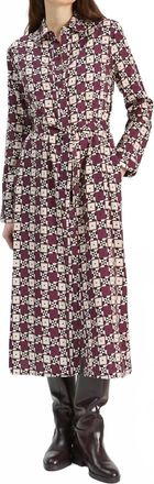 Vilagallo Geometric Sun Midi Dress In Burgundy