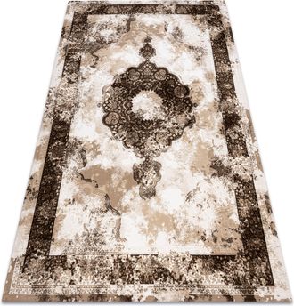 RugsX Alfombra Acr&iacute;lica Valencia 9987 Ornamento, Marco, Vintage Beige Beige 80x150 Cm
