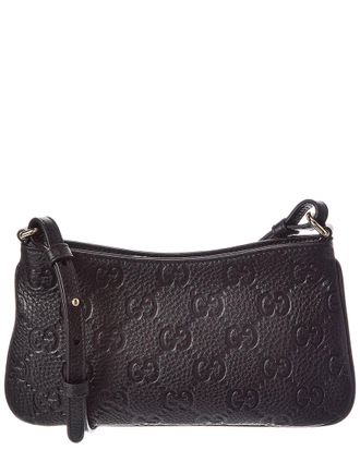 Gucci Gg Emblem Super Mini Leather Shoulder Bag