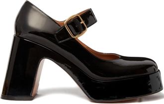 Stella McCartney Chunky Heel Zwarte Mary Jane Schoenen - Dames - Pumps - Zwart - 39 EU - Schoenen