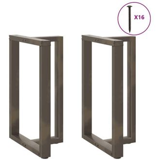 vidaXL Patas Para Mesa De Bar En Forma De T (2 Unidades), Color Negro, 60 X 35 X (90-91) Cm, Acero Vidaxl