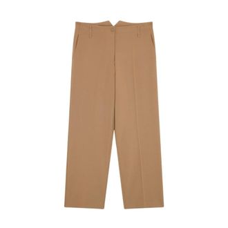 Semicouture Shelby Palazzo Trousers - female - Semicouture - Wide Trousers - Brown - M - Trousers
