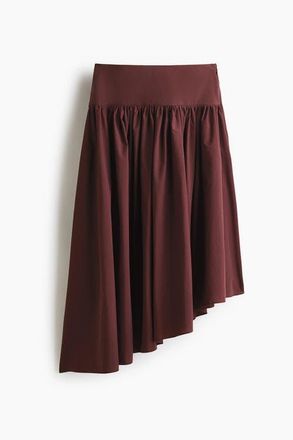 H&M Asymmetric Midi Skirt in Dark Brown at Nordstrom, Size X-Large