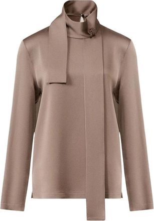 Fabiana Filippi Enver Satin Top - Dames - Blouses - Bruin - M - Satijn - Overhemden