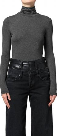 A Gold E Womens Pascale Turtleneck Sweater In Charcoal Heather