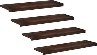 vidaXL Alfombras Para Escalones 4 Uds. 100 X 25 X 2 Cm Marr&oacute;n Oscuro Vidaxl
