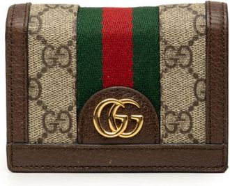 Gucci Beige Brown Pvc Leather Wallet (Bi-Fold) (Pre-Owned)