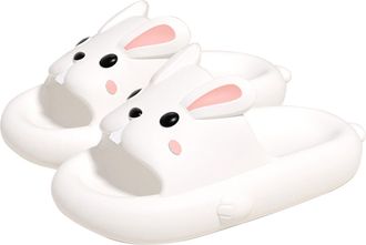 Generic Bathing Shoes Rabbit Bathing Slippers Womens Funny Bath Slippers Ergonomic Bath Slippers Comfortable Soft Sole Cloud Shoes Ultra Soft Mules Casual Non