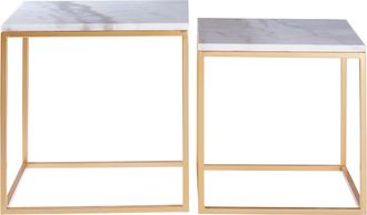 Premier Housewares Avantis Set Of 2 Square Cuboid Side Tables