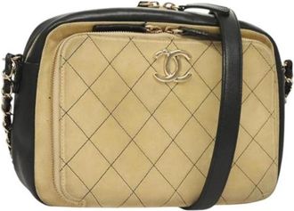 Chanel Pre-owned Suede chanel-bags - Dames - Vintage Schoudertas - Beige - ONE Size - Su&egrave;de - Vintage