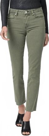 Paige Cindy With Raw Hem Jeans In Brushed Olive