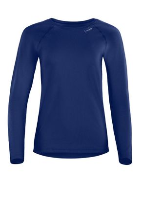 Winshape Langarmshirt WINSHAPE AET118LS, Damen, Gr. XXL, blau (dunkelblau), 85% Polyester, 15% Elasthan, Rundhals, Shirts Langarmshirt, Functional Light and So