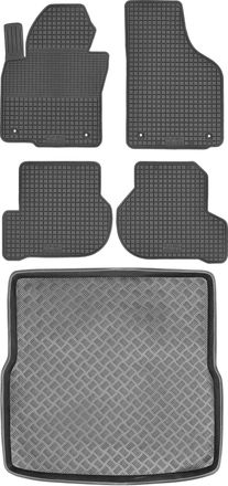 OEM Volkswagen Golf V Kombi De 2007-2009 Set - Alfombrillas De Goma Para Coche + Alfombrilla Para Maletero