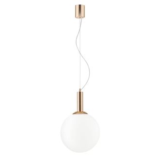Luce-Ambiente-Design Hera suspension in Gold Metal with White Glass Diffuser 30 Cm