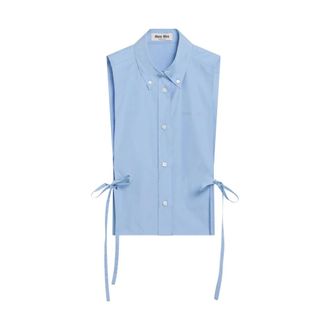 Miu Miu Shirts, female, Blue, Size: S Poplin Shirt