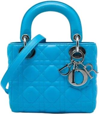 Dior Pre-owned Mini Lady Dior - Dames - Vintage Mini Tas - Blauw - ONE Size - Leer - Vintage
