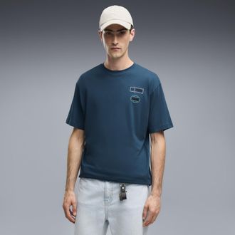 Puma T-shirt grafica dal taglio morbido da uomo, Abbigliamento, Blu, XXL