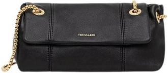Trussardi Tassen, Dames, Zwart, ONE Size, Leer, Mini Orbita Schoudertas