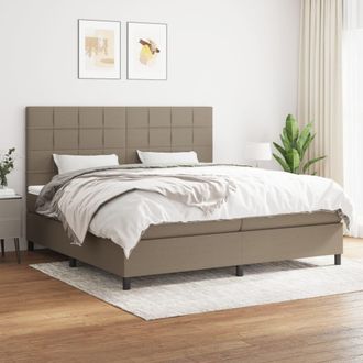 vidaXL Vidaxl - Cama Box Spring Con Colch&oacute;n Tela Gris Taupe 200x200 Cm