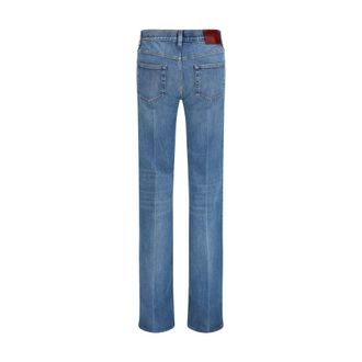 Gucci Womens Blue Cotton Flared Jeans Clothing