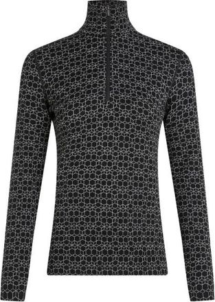 Icebreaker Merino 260 Oasis L/S Half Zip Alpine Geo Merinounterw&auml;sche f&uuml;r Damen | grau/schwarz