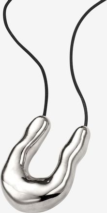 Agmes Halskette aus Wildleder und Silber Wishbone Large