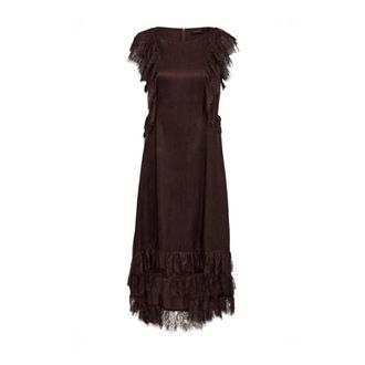 Copenhagen Muse Midi Jurk - Dames - Casual kleedjes - Bruin - XS - Kleedjes