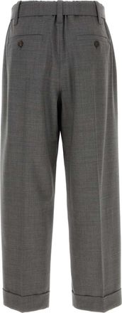 Brunello Cucinelli Womens Stretch Virgin Wool Blend Trousers Gray Nylon
