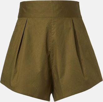 Adriana Degreas Pleated cotton-blend shorts